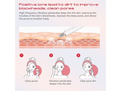 MAXGROOM M-169 ultrasonic cavitation peeling device with LED light therapy - white
