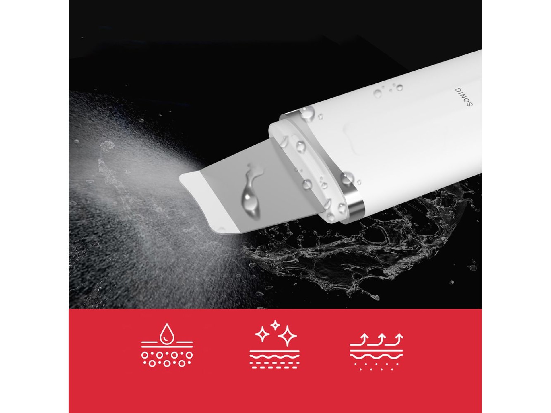 MAXGROOM M-169 ultrasonic cavitation peeling device with LED light therapy - white