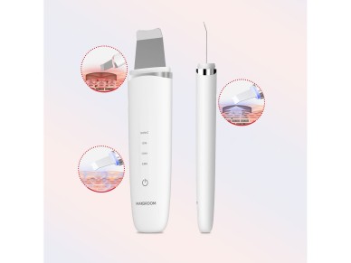 MAXGROOM M-169 ultrasonic cavitation peeling device with LED light therapy - white