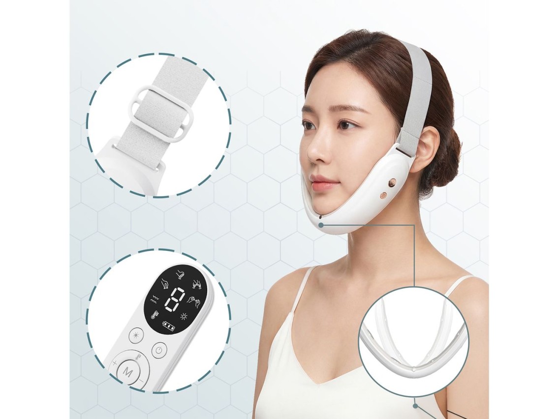 Masajeador facial y de mentón LED EMS M-170 de Belleskin by MAXGROOM - Blanco