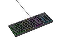 Teclado de membrana retroiluminado con cable Wozinsky WKG-1044 para juegos - Negro