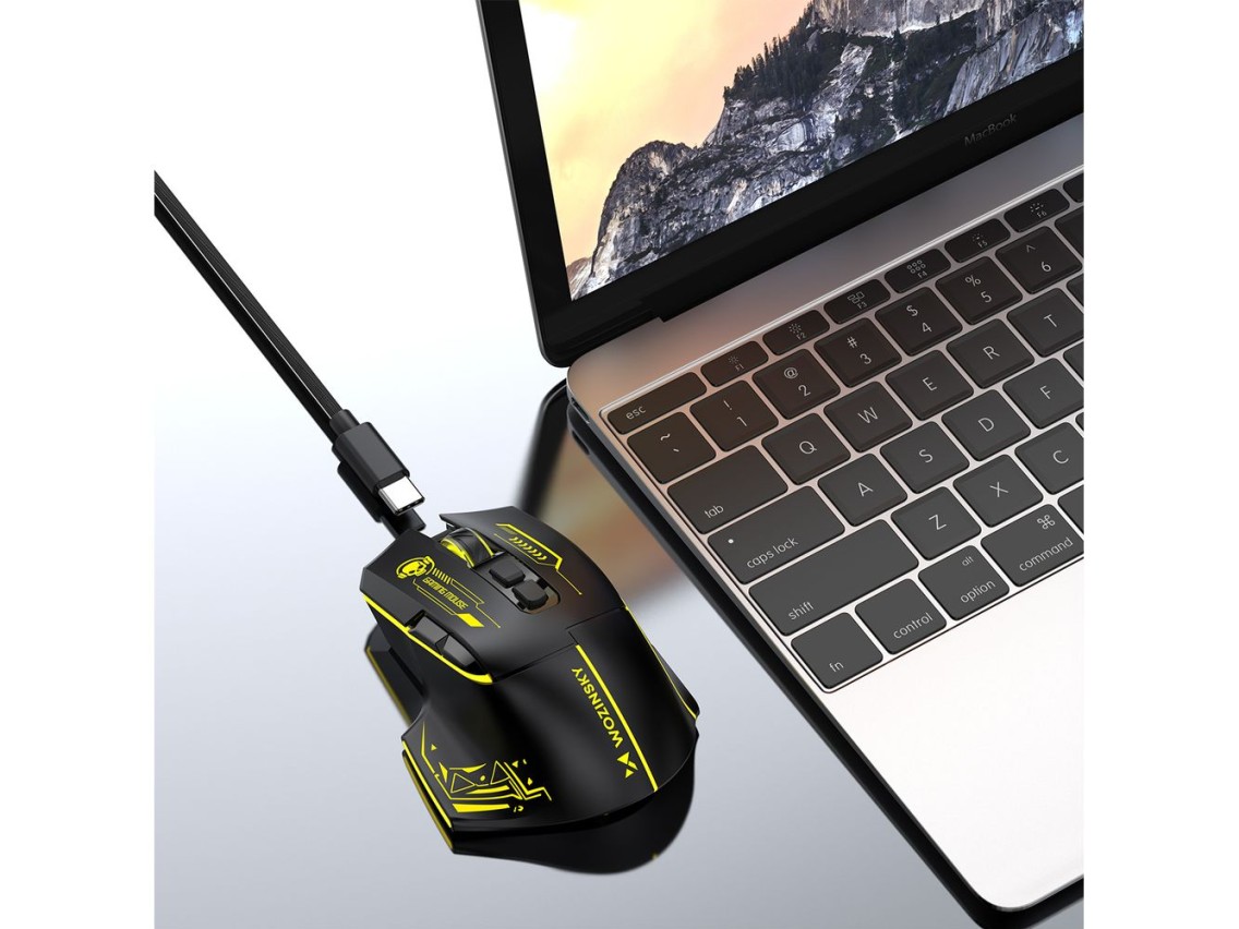Wozinsky WMGB-1181 Wireless Optical Gaming Mouse 3200 DPI with Built-in Battery and Backlight - Blac