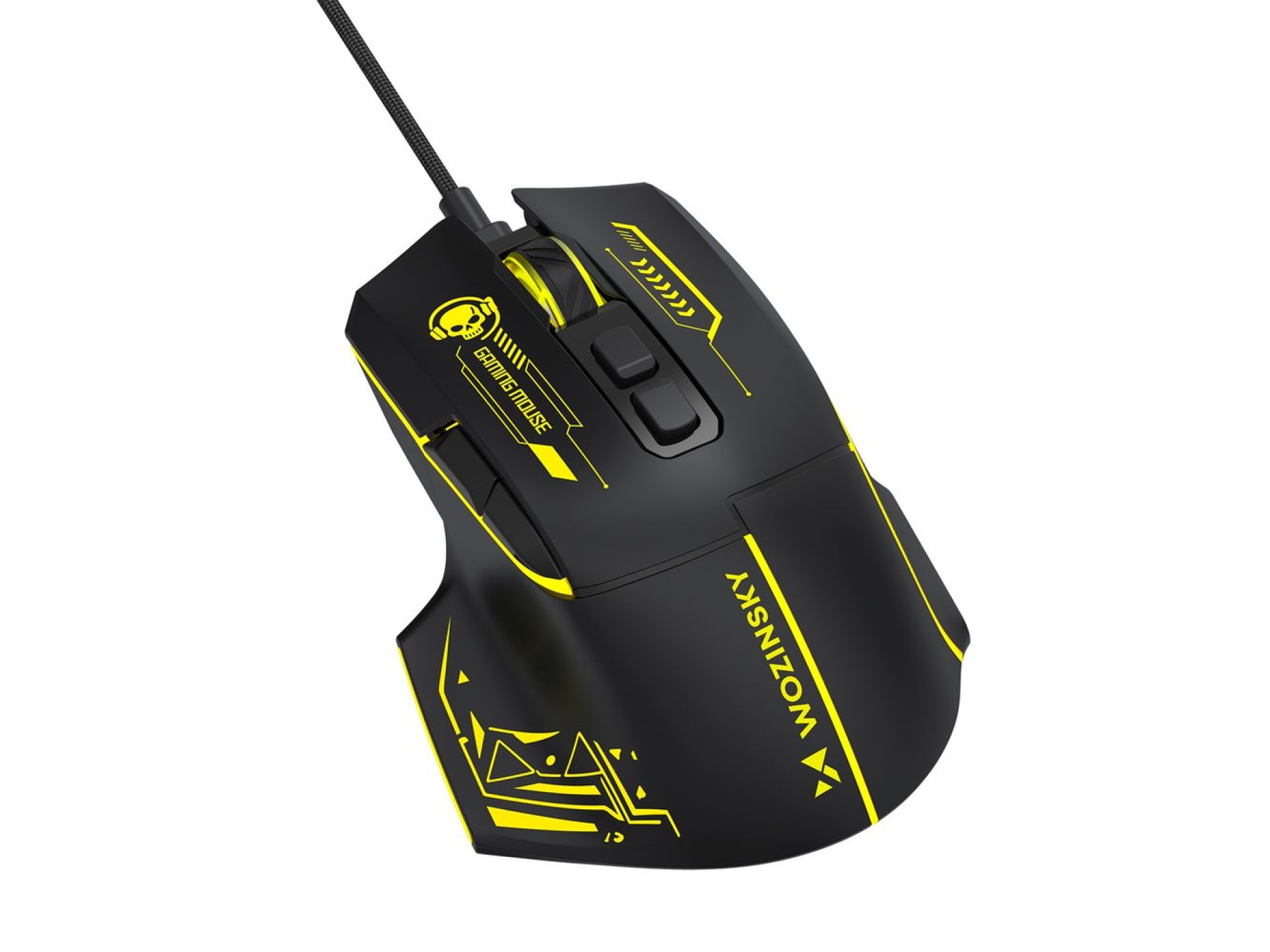 Wozinsky WMGK-1181W Wired Optical Gaming Mouse 7200 DPI with Backlight - Black and Yellow