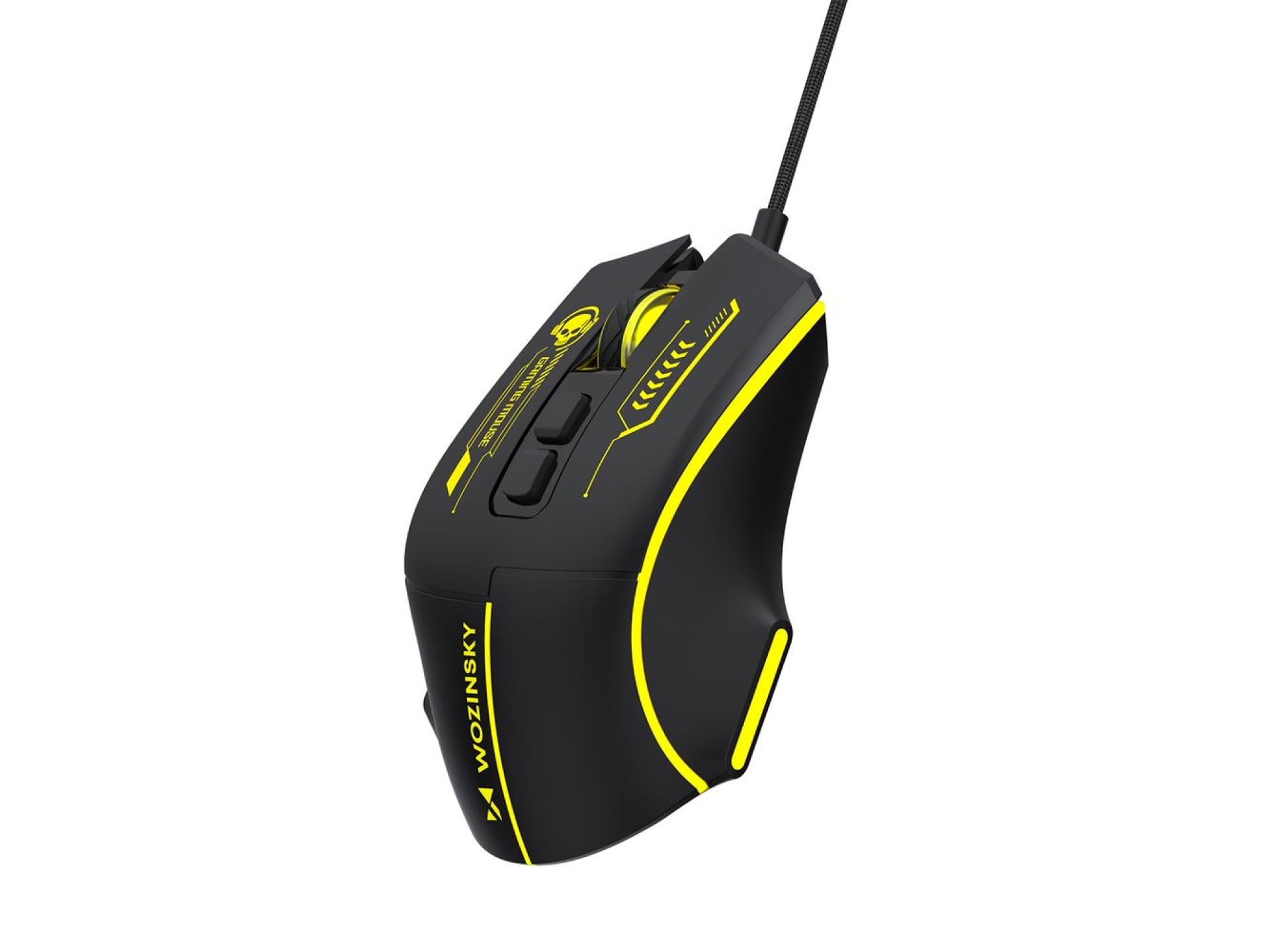 Wozinsky WMGK-1181W Wired Optical Gaming Mouse 7200 DPI with Backlight - Black and Yellow