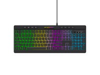Teclado de membrana retroiluminado con cable Wozinsky WKG-1044 para juegos - Negro