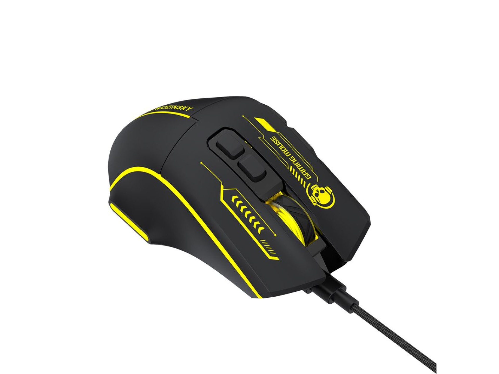 Wozinsky WMGK-1181W Wired Optical Gaming Mouse 7200 DPI with Backlight - Black and Yellow
