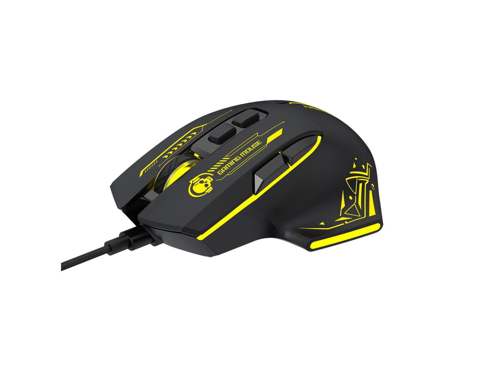 Wozinsky WMGK-1181W Wired Optical Gaming Mouse 7200 DPI with Backlight - Black and Yellow