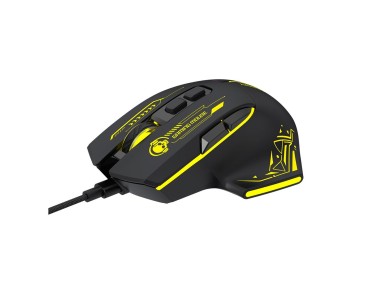 Wozinsky WMGK-1181W Wired Optical Gaming Mouse 7200 DPI with Backlight - Black and Yellow