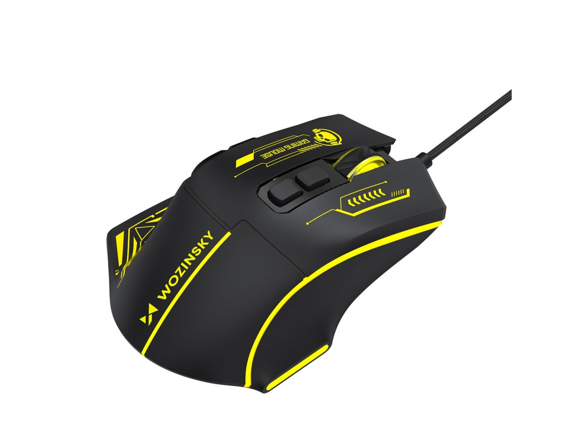 Wozinsky WMGK-1181W Wired Optical Gaming Mouse 7200 DPI with Backlight - Black and Yellow
