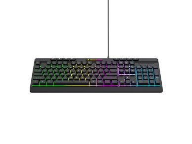 Teclado de membrana retroiluminado con cable Wozinsky WKG-1044 para juegos - Negro