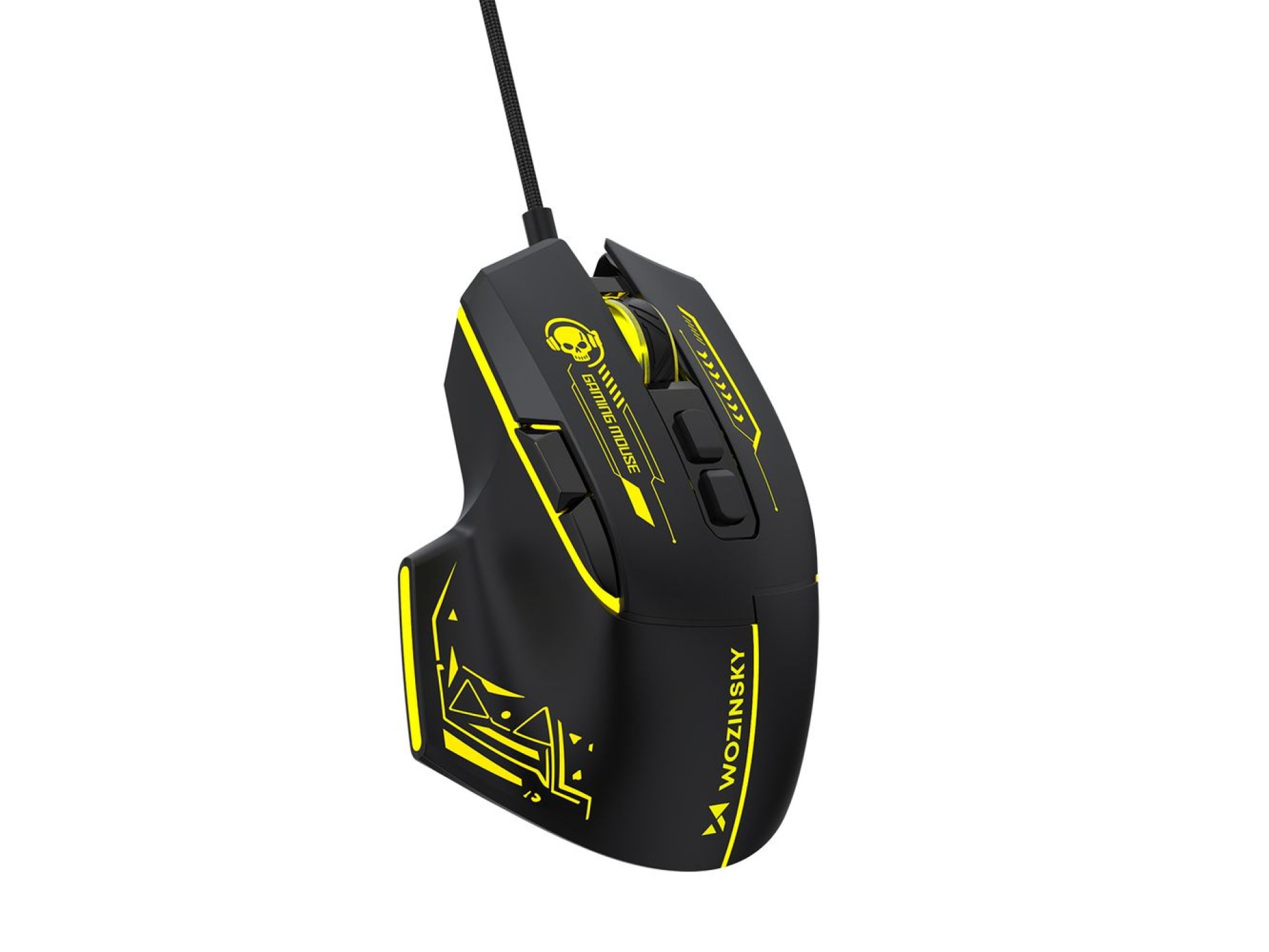 Wozinsky WMGK-1181W Wired Optical Gaming Mouse 7200 DPI with Backlight - Black and Yellow