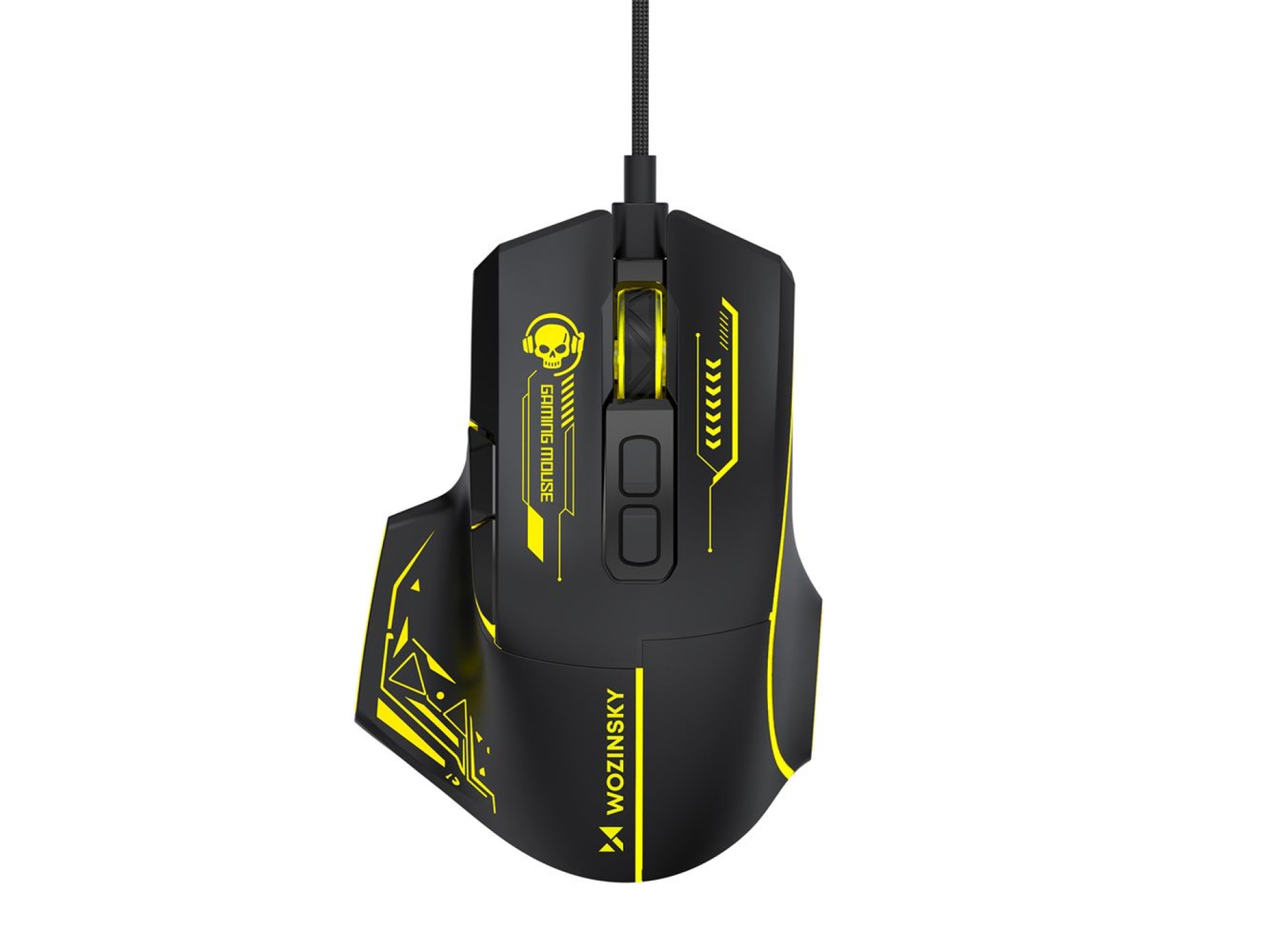 Wozinsky WMGK-1181W Wired Optical Gaming Mouse 7200 DPI with Backlight - Black and Yellow