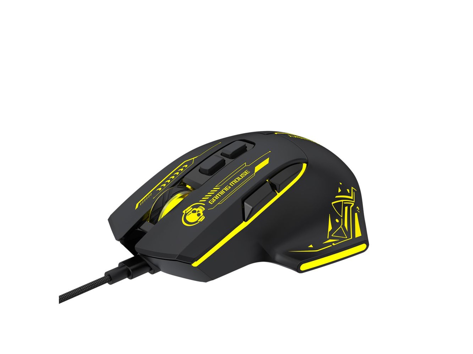 Wozinsky WMGK-1181W Wired Optical Gaming Mouse 7200 DPI with Backlight - Black and Yellow