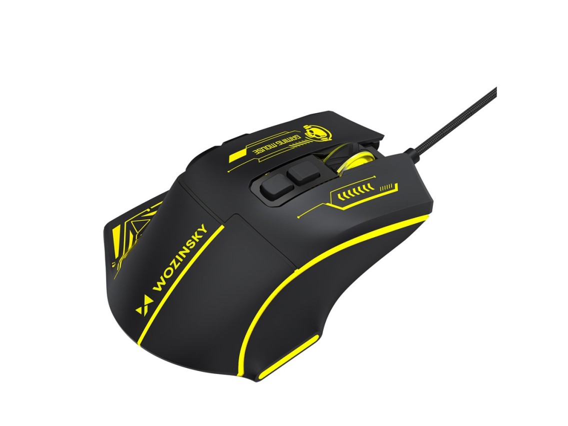 Wozinsky WMGK-1181W Wired Optical Gaming Mouse 7200 DPI with Backlight - Black and Yellow
