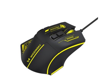 Wozinsky WMGK-1181W Wired Optical Gaming Mouse 7200 DPI with Backlight - Black and Yellow