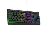 Teclado de membrana retroiluminado con cable Wozinsky WKG-1044 para juegos - Negro