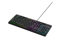 Teclado de membrana retroiluminado con cable Wozinsky WKG-1044 para juegos - Negro