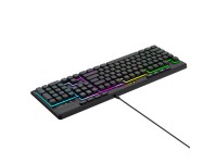 Teclado de membrana retroiluminado con cable Wozinsky WKG-1044 para juegos - Negro