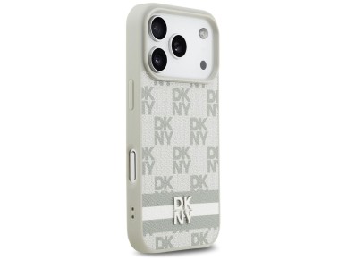 DKNY Checkered with Printed Stripes iPhone 17 Pro Case - Beige DKNY Checkered with Printed Stripes iPhone 17 Pro Case - Beige