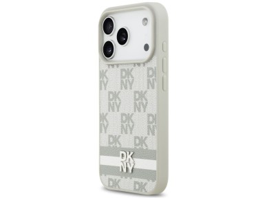 DKNY Checkered with Printed Stripes iPhone 17 Pro Case - Beige DKNY Checkered with Printed Stripes iPhone 17 Pro Case - Beige