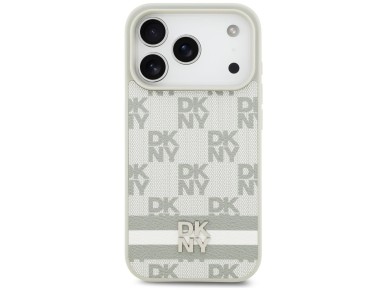 DKNY Checkered with Printed Stripes iPhone 17 Pro Case - Beige DKNY Checkered with Printed Stripes iPhone 17 Pro Case - Beige