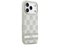 Capa DKNY Xadrez com Listras Estampadas para iPhone 17 Pro - Bege Capa DKNY Xadrez com Listras Estampadas para iPhone 17 Pro - Bege
