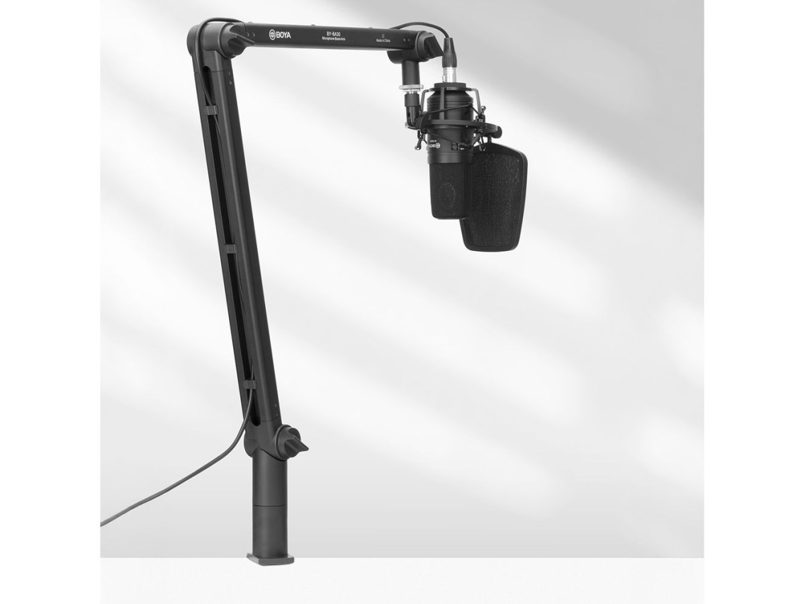 Brazo para micrófono de escritorio Boya BY-BA30 con gestión de cables oculta - Negro