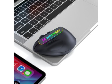 Wozinsky WMG-1164 Wireless Vertical Ergonomic Gaming Mouse 3600 DPI with RGB Backlight - Black
