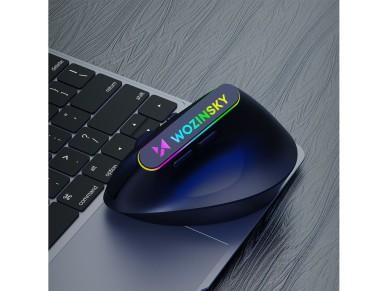 Wozinsky WMG-1164 Wireless Vertical Ergonomic Gaming Mouse 3600 DPI with RGB Backlight - Black