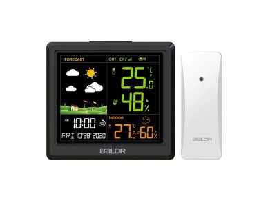 Estaci�n meteorol�gica BALDRTHERM B0389WST2H2-V1 con sensor exterior.