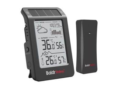 BALDRTHERM B0596WT2H2P-V1 Solar-Powered Weather Station (Black)