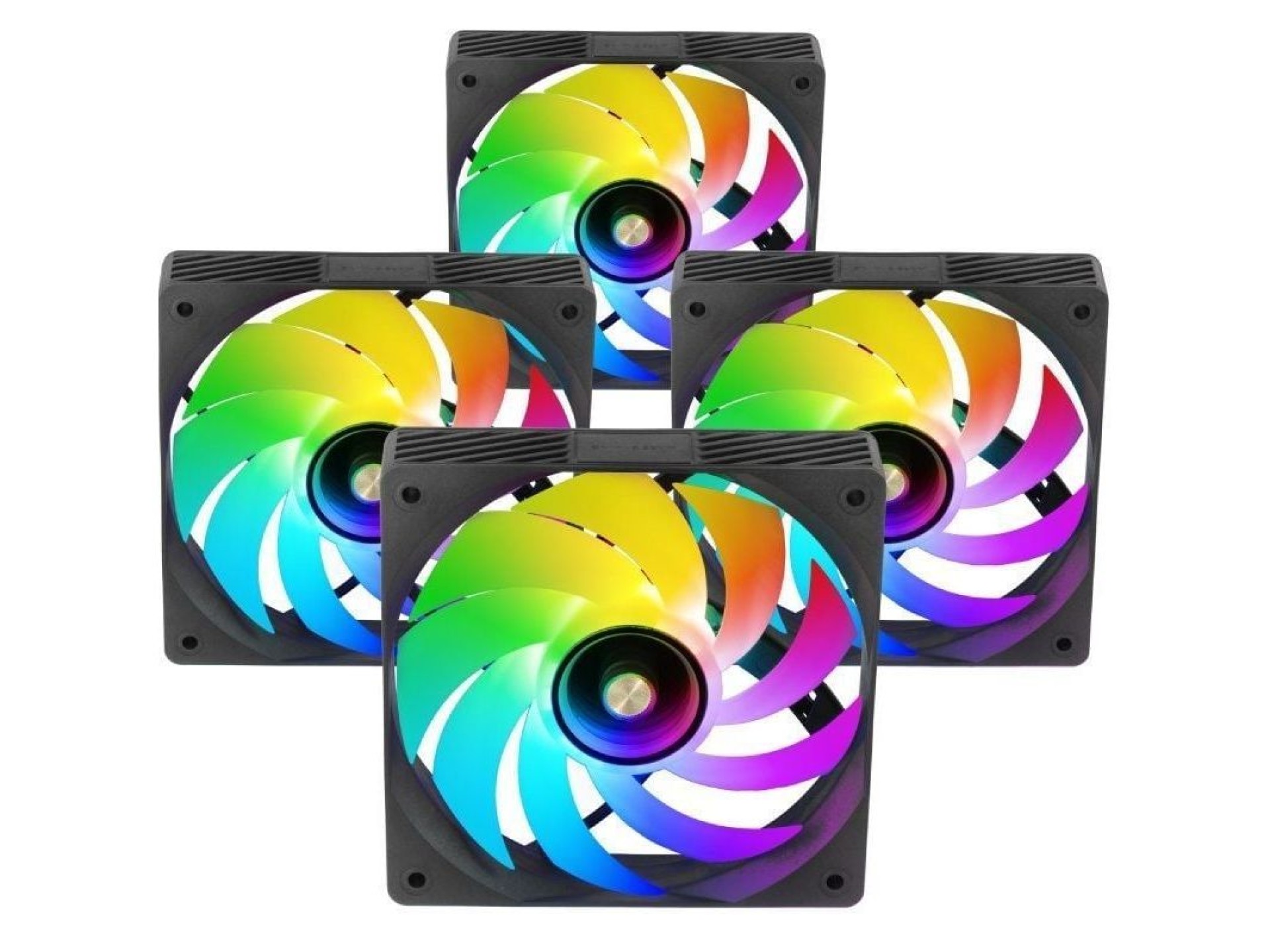 Kit com 4 ventoinhas Mars Gaming MF-SI4KIT de 12 cm + hub + controle remoto/ARGB