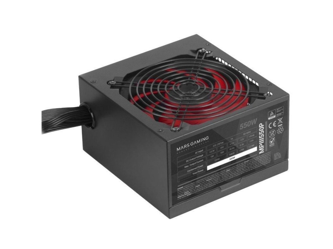 Fonte de alimentação Mars Gaming MPIII550P / 550W / Ventoinha de 12cm