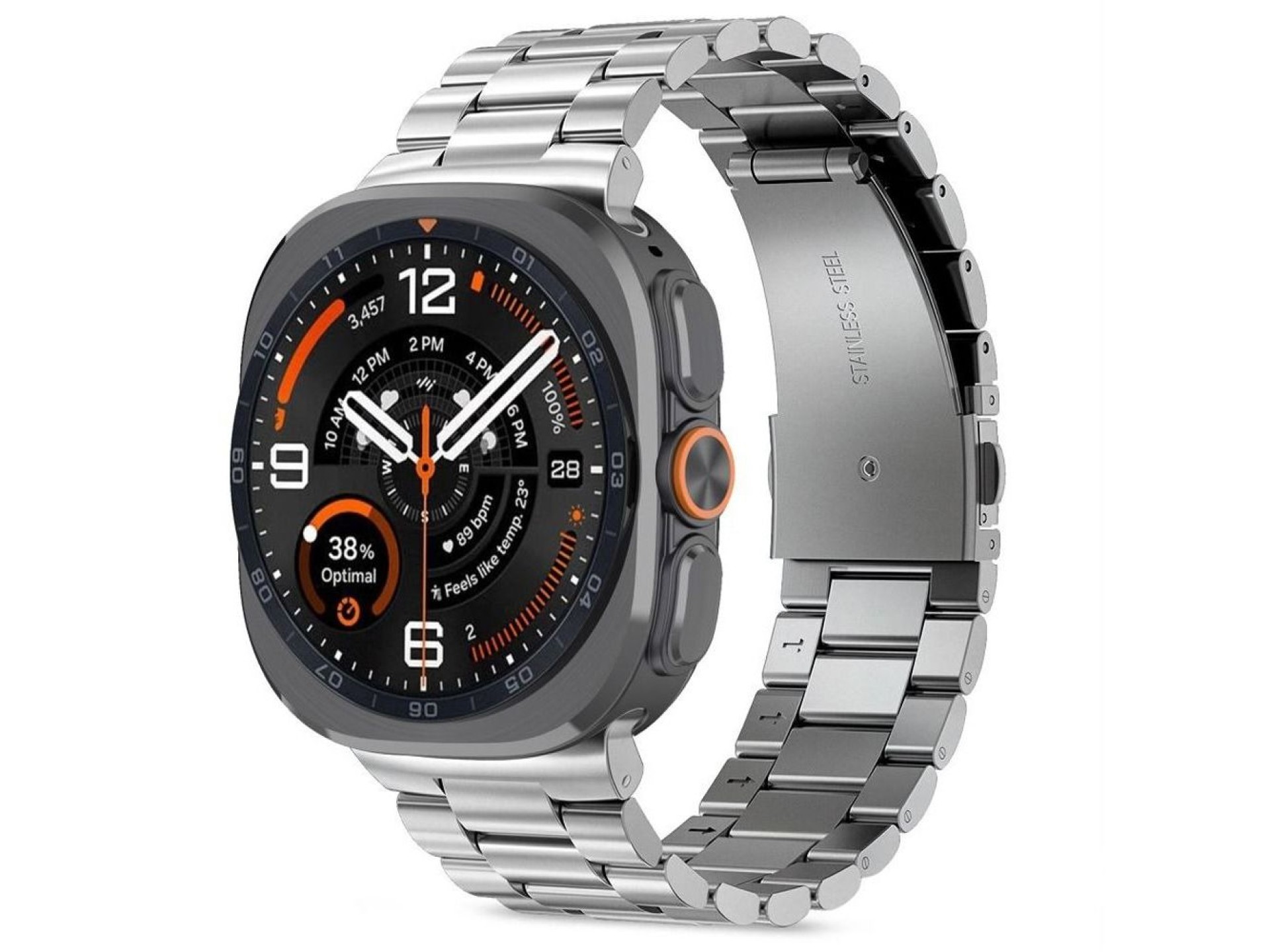 Tech-Protect Stainless Steel Bracelet for Samsung Galaxy Watch Ultra 47mm - Silver
