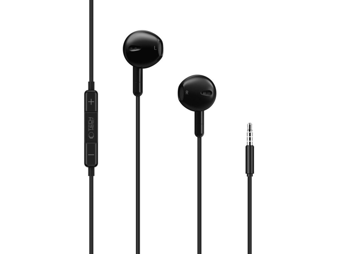 Tech-Protect Ultraboost Core G4 Mini Jack Wired Headphones - Black