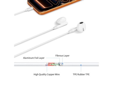 Tech-Protect Ultraboost Core G4 Mini Jack Wired Headphones - White Tech-Protect Ultraboost Core G4 Mini Jack Wired Headphones - White