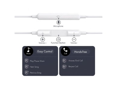 Auriculares con cable Tech-Protect Ultraboost Core G4 con conector mini - Blanco Auriculares con cable Tech-Protect Ultraboost Core G4 con conector mini - Blanco