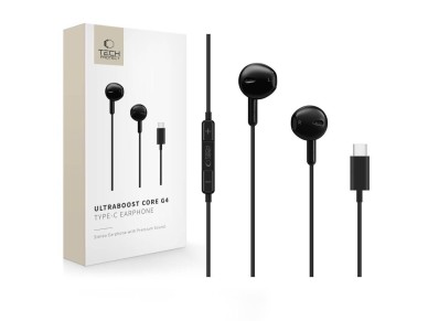 Tech-Protect Ultraboost Core G4 USB-C Wired Headphones - Black Tech-Protect Ultraboost Core G4 USB-C Wired Headphones - Black