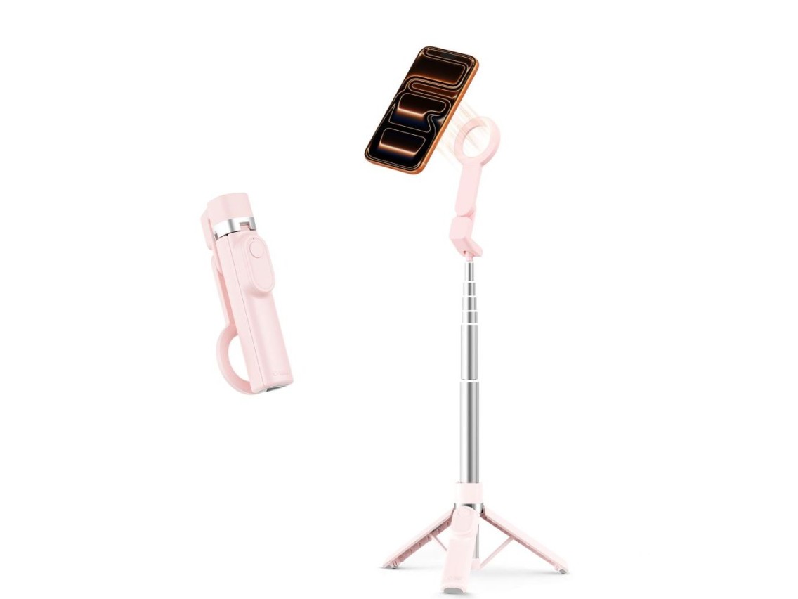 Bastão de selfie Bluetooth Tech-Protect L11S MagSafe - Rosa