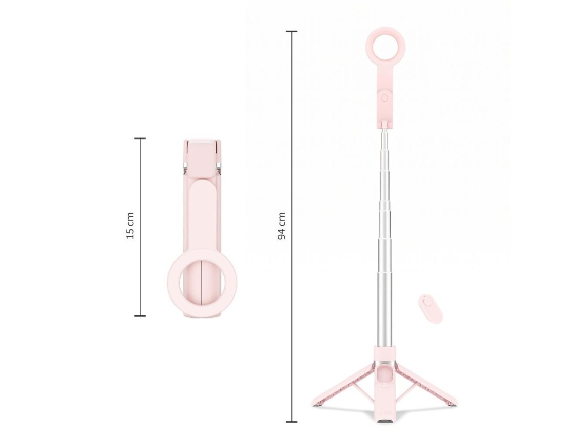 Bastão de selfie Bluetooth Tech-Protect L11S MagSafe - Rosa