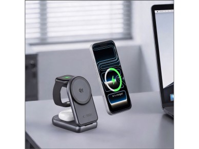 Tech-Protect A53 3in1 MagSafe 25W QI2.2 Wireless Charger - Dark Gray Tech-Protect A53 3in1 MagSafe 25W QI2.2 Wireless Charger - Dark Gray