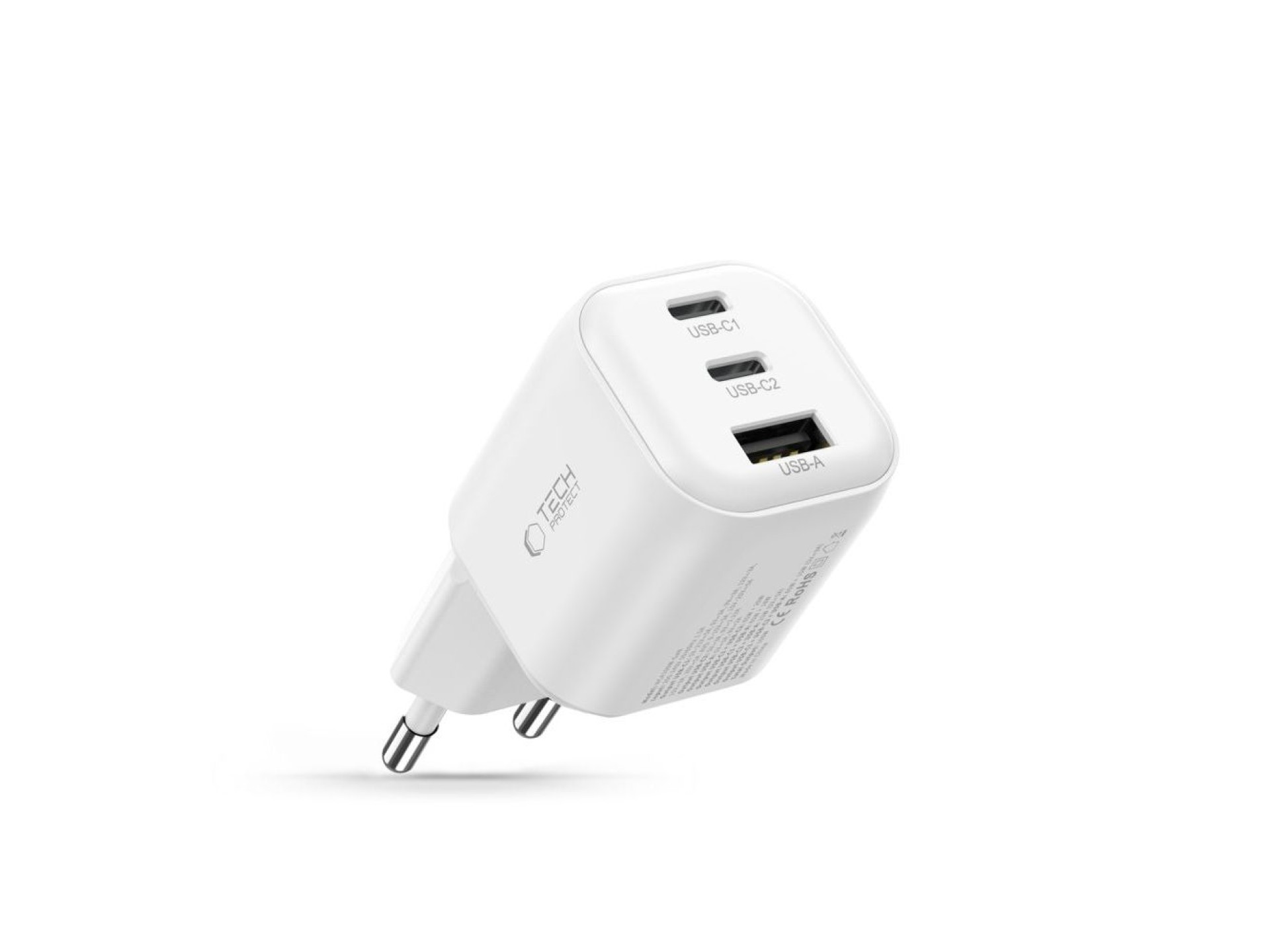 Tech-Protect NCA100W-GaN 3-Port PD 3.2 100W / QC3.0 Wall Charger - White