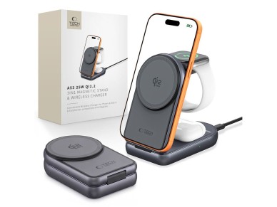 Tech-Protect A53 3in1 MagSafe 25W QI2.2 Wireless Charger - Dark Gray Tech-Protect A53 3in1 MagSafe 25W QI2.2 Wireless Charger - Dark Gray