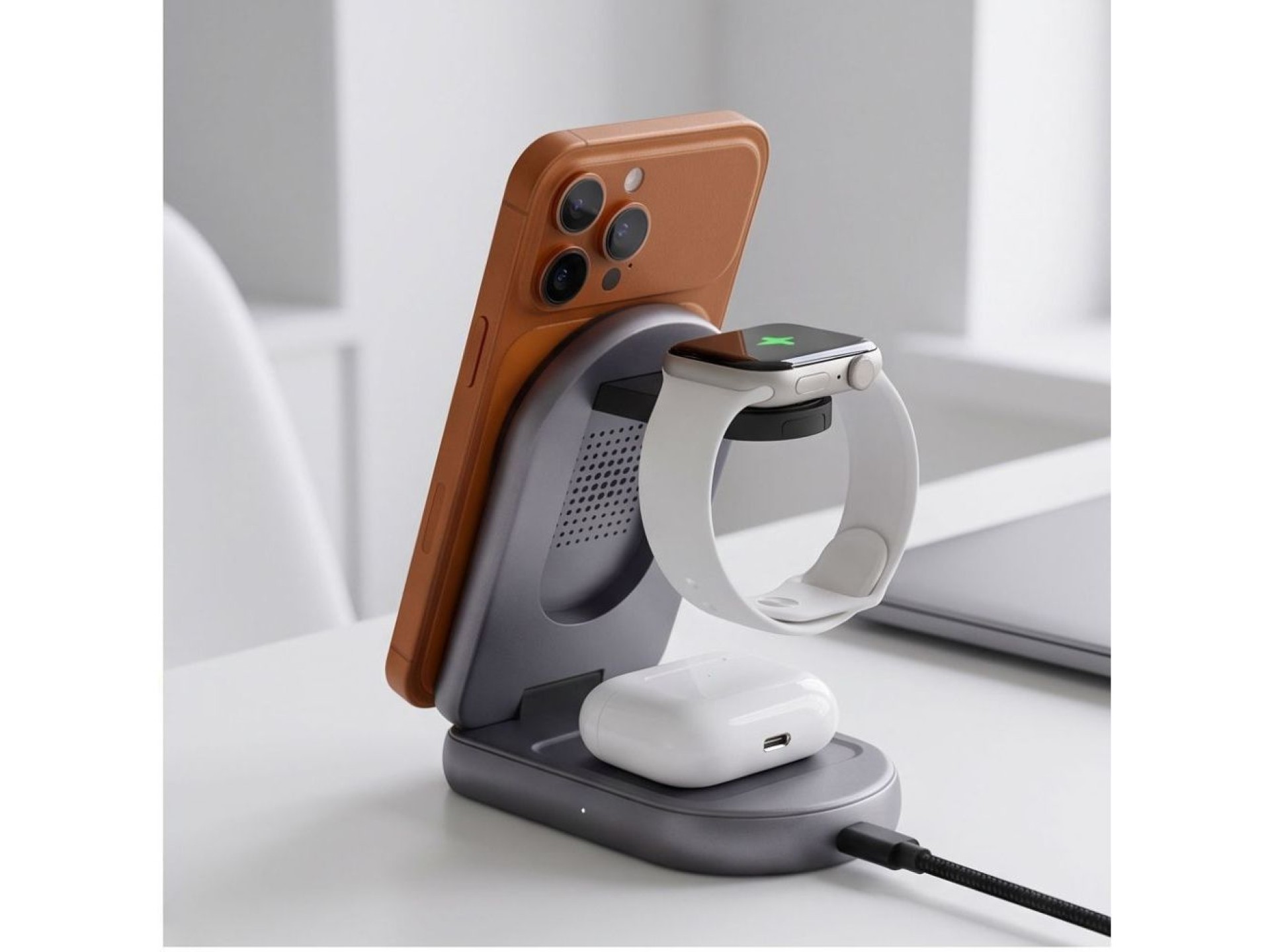 Tech-Protect A53 3in1 MagSafe 25W QI2.2 Wireless Charger - Dark Gray