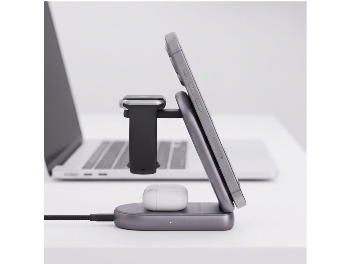Carregador sem fio Tech-Protect A53 3 em 1 MagSafe 25W QI2.2 - Cinza escuro