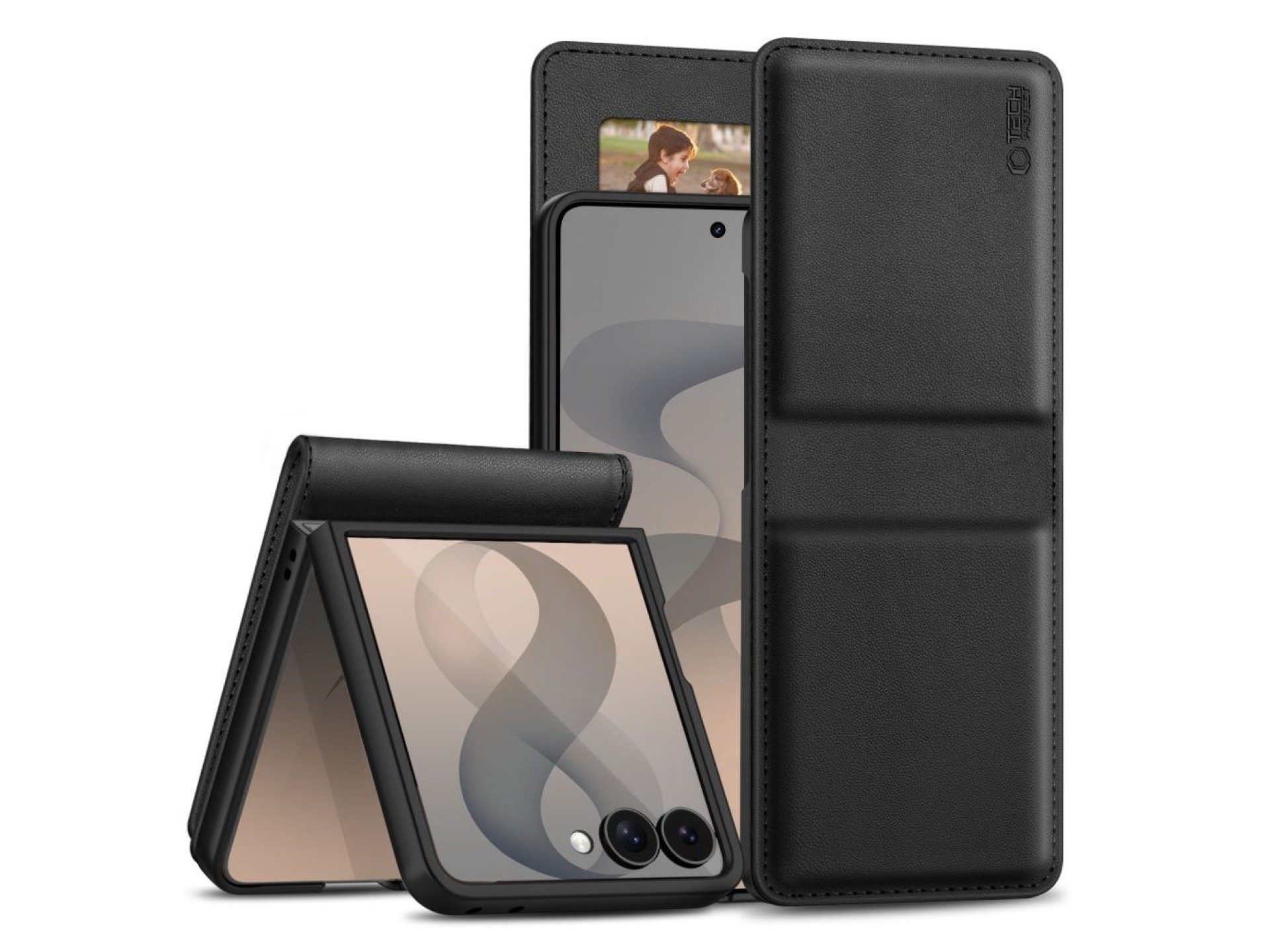 Tech-Protect Wallet Case for Samsung Galaxy Z Flip 8 - Black