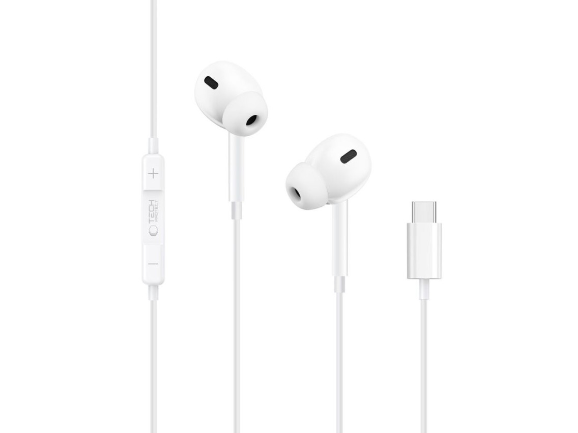 Auriculares con cable USB-C Tech-Protect Ultraboost Core G3 - Blanco