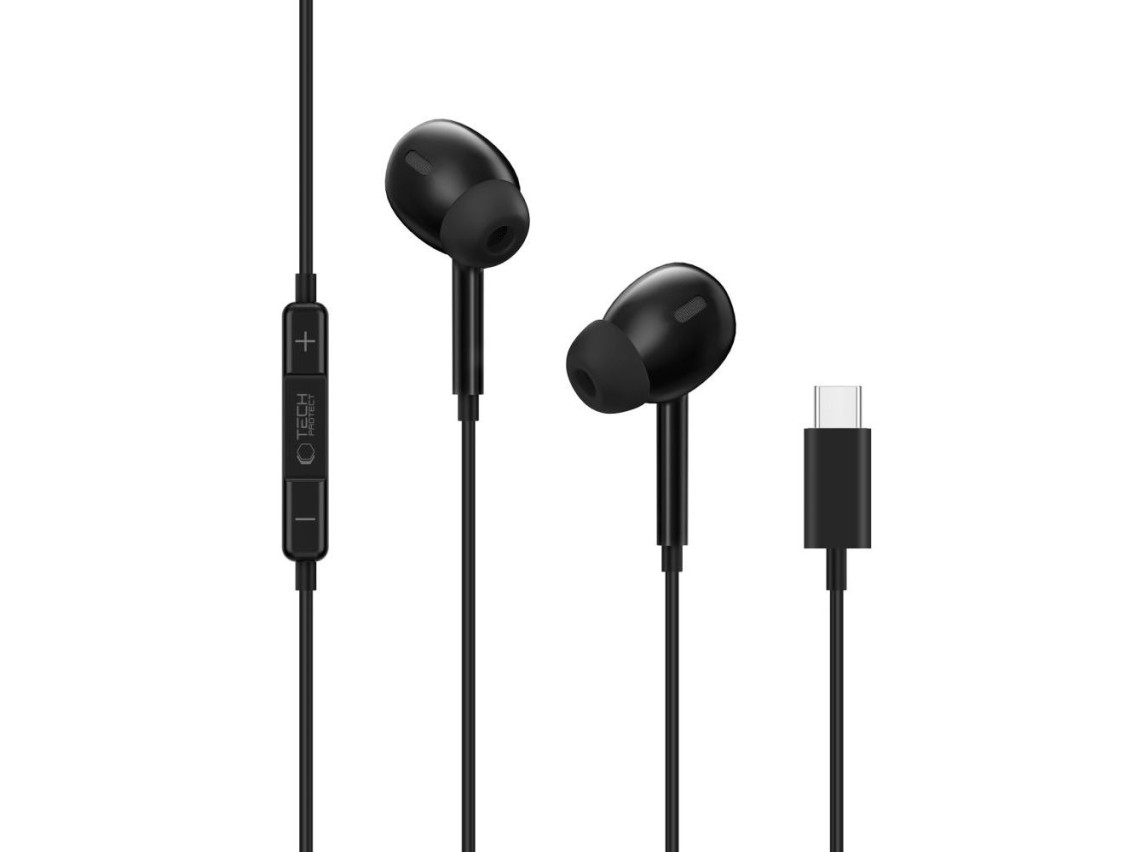 Auriculares con cable USB-C Tech-Protect Ultraboost Core G3 - Negro