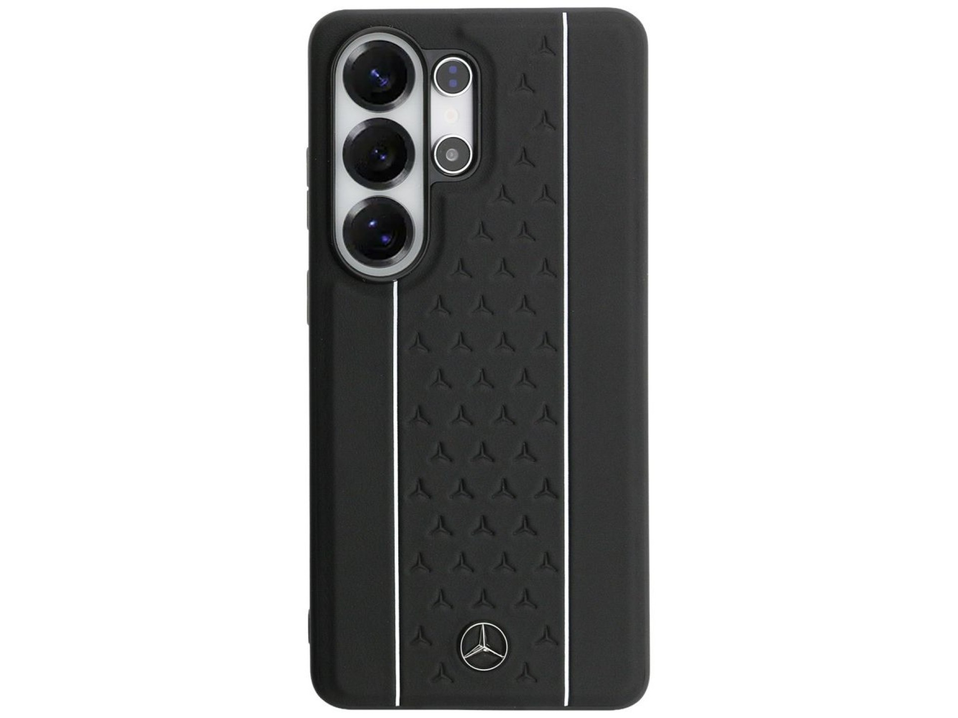 Capa MagSafe Mercedes Laurel Leaves com Listras Verticais para Samsung Galaxy S26 Ultra - Preto e Br