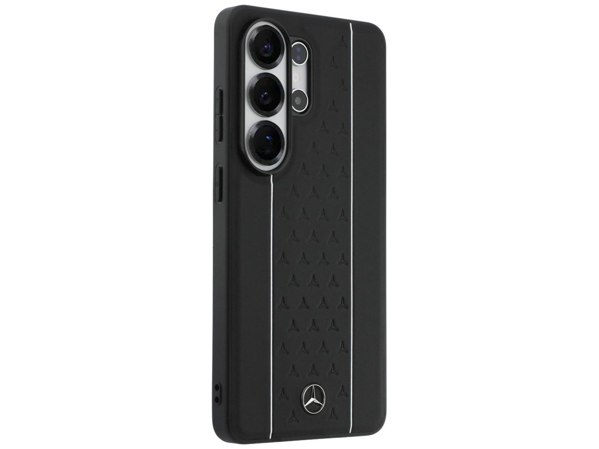 Capa MagSafe Mercedes Laurel Leaves com Listras Verticais para Samsung Galaxy S26 Ultra - Preto e Br